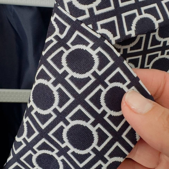 Le Suit Blazer Jacket Womens Size 4 Blue White - Picture 10 of 15